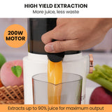 Speciality Appliances: EUROCHEF Cold Press Slow Juicer Machine, Large Chute, 200W, White