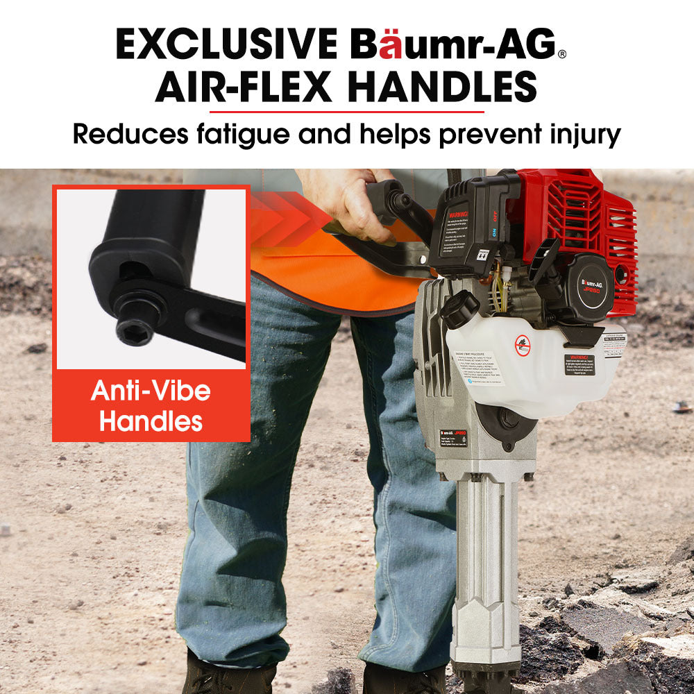 Jackhammers: BAUMR-AG 2 Stroke 52cc Petrol Jackhammer, with 2 Chisels, Carry Bag