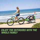 Bicycle Stands & Storage: Tag-along Kids Bike Trailer Bicycle Pram Stroller Children Jogger Green