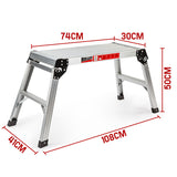 Ladders & Scaffolding: Bullet 50cm Tall Folding Work Platform Aluminium Painting Dry Wall Car Washing