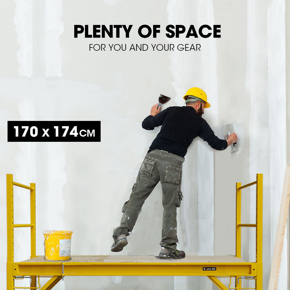 Ladders & Scaffolding: Baumr-AG Adjustable Mobile Scaffolding, 450kg Capacity, with Trapdoor Hatch