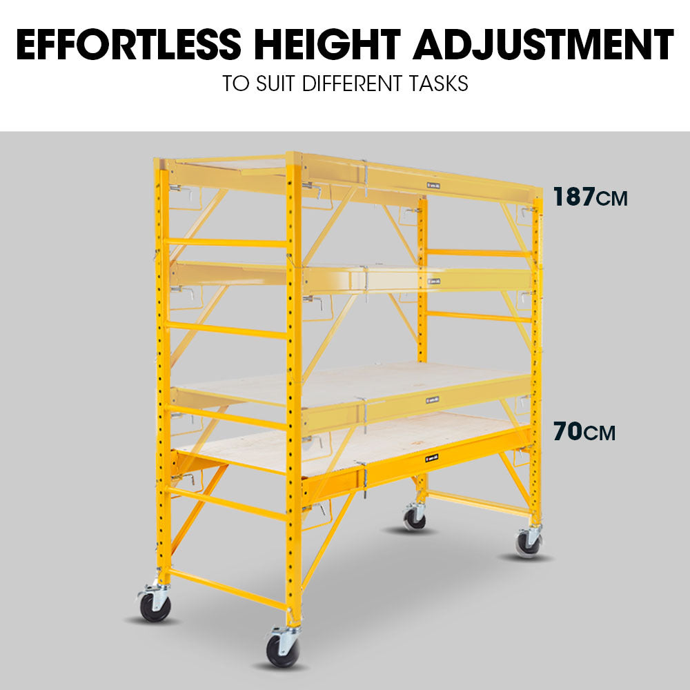Ladders & Scaffolding: Baumr-AG Adjustable Mobile Scaffolding, 450kg Capacity, with Trapdoor Hatch