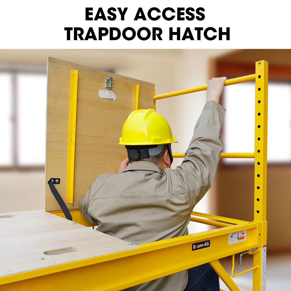 Ladders & Scaffolding: Baumr-AG Adjustable Mobile Scaffolding, 450kg Capacity, with Trapdoor Hatch