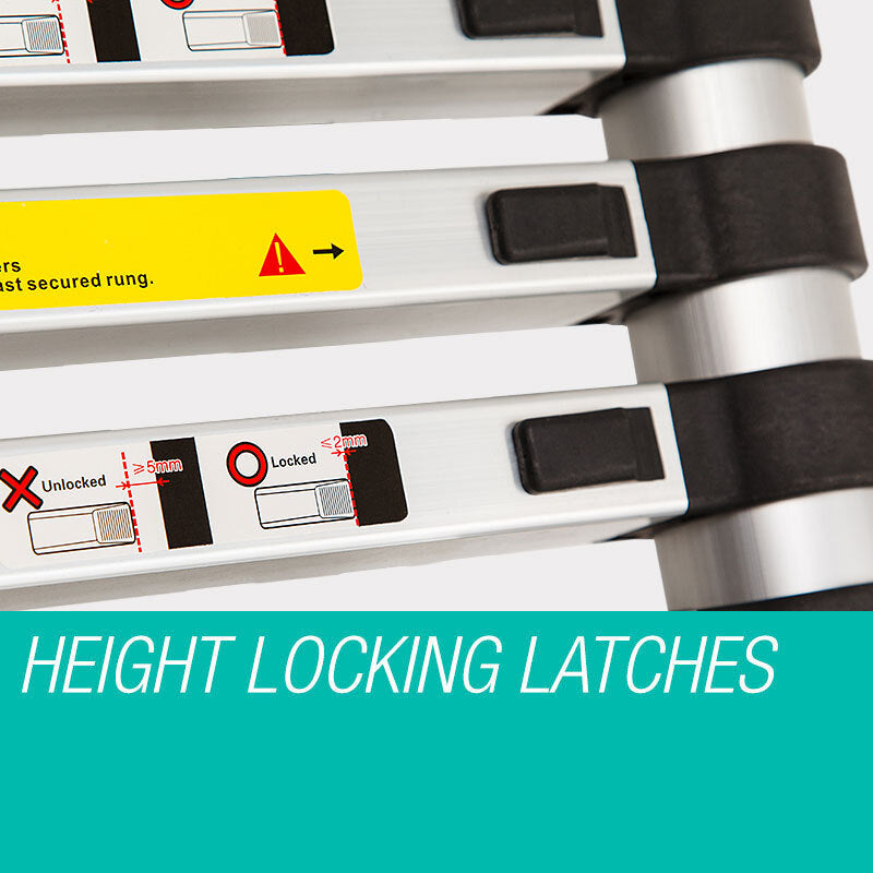 Ladders & Scaffolding: Bullet 2m Telescopic Aluminium Ladder Alloy Extension Extendable Steps