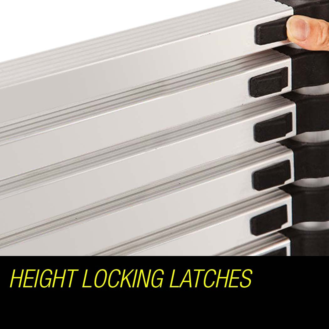 Ladders & Scaffolding: Bullet 3.8m Telescopic Aluminium Ladder Alloy Extension Extendable Steps Multi Portable