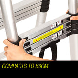 Ladders & Scaffolding: Bullet 3.8m Telescopic Aluminium Ladder Alloy Extension Extendable Steps Multi Portable