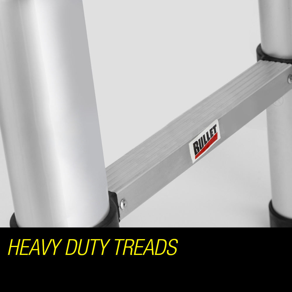 Ladders & Scaffolding: Bullet 3.8m Telescopic Aluminium Ladder Alloy Extension Extendable Steps Multi Portable
