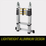 Ladders & Scaffolding: Bullet 4.4m Multipurpose Aluminium Telescopic Folding Ladder Alloy Extension Steps