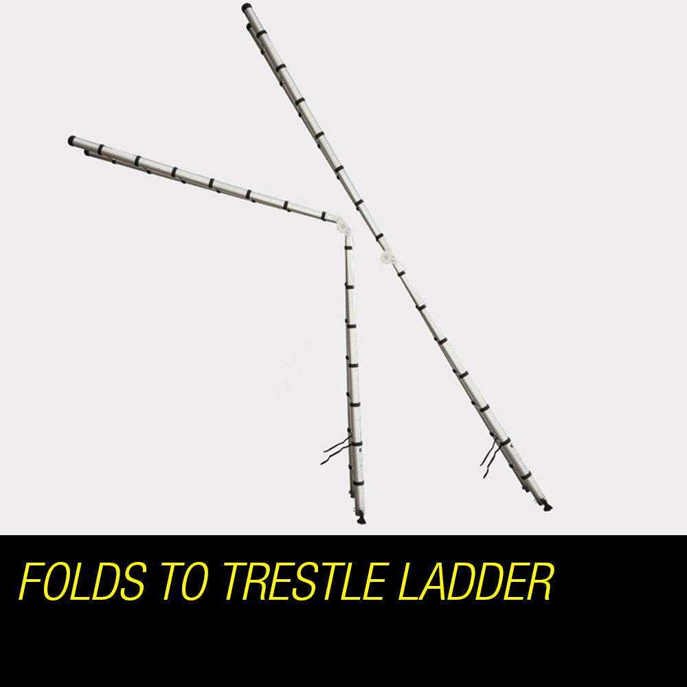 Ladders & Scaffolding: Bullet 4.4m Multipurpose Aluminium Telescopic Folding Ladder Alloy Extension Steps