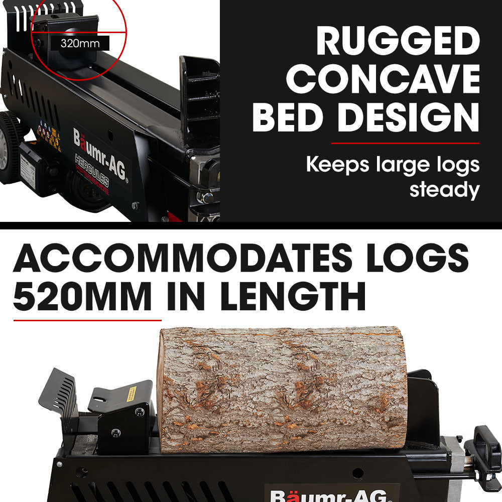 Outdoor Power Equipment: Baumr-AG 10 Tonne Electric Hydraulic Wood Log Splitter - HPS3800E
