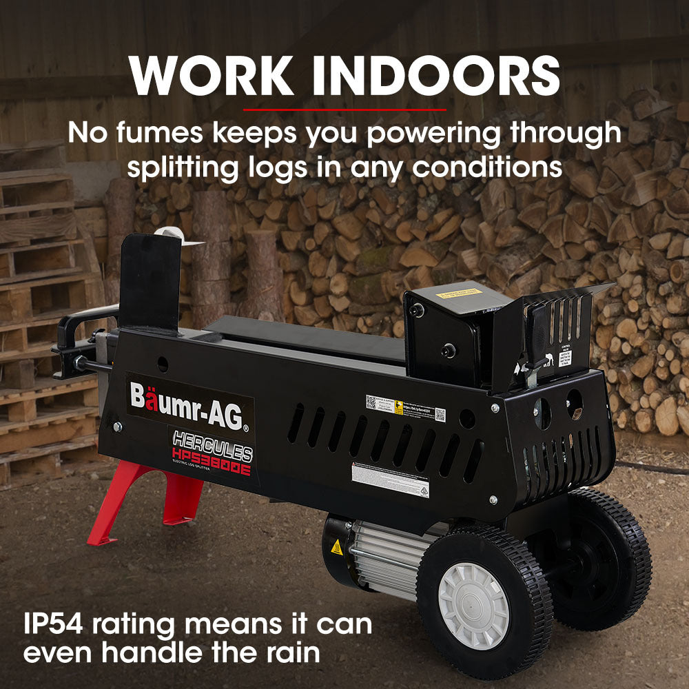 Outdoor Power Equipment: Baumr-AG 10 Tonne Electric Hydraulic Wood Log Splitter - HPS3800E