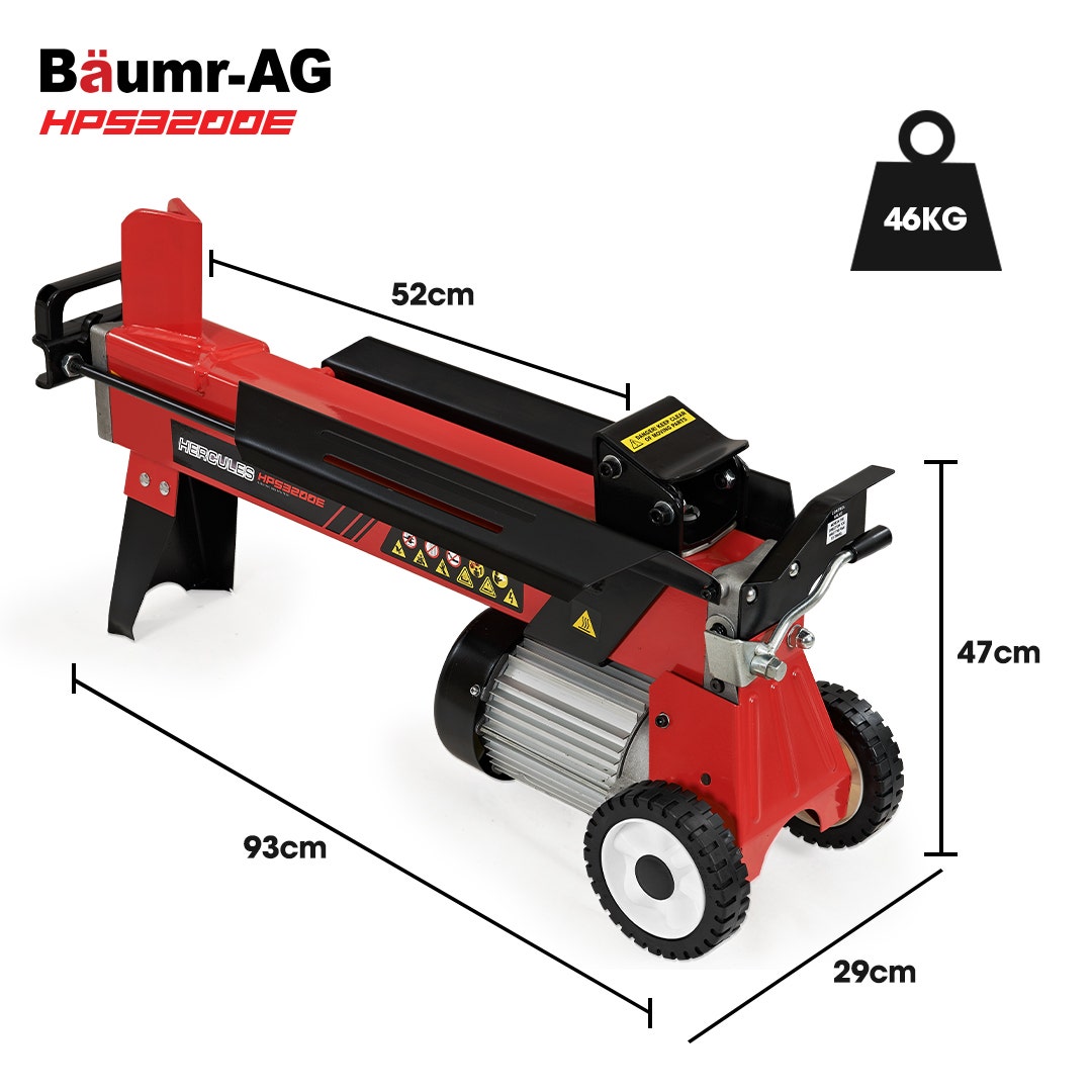 Baumr-AG 9 Ton Electric Log Splitter 9T Wood Cutter Hydraulic Fire Wood Block Axe Small Machine
