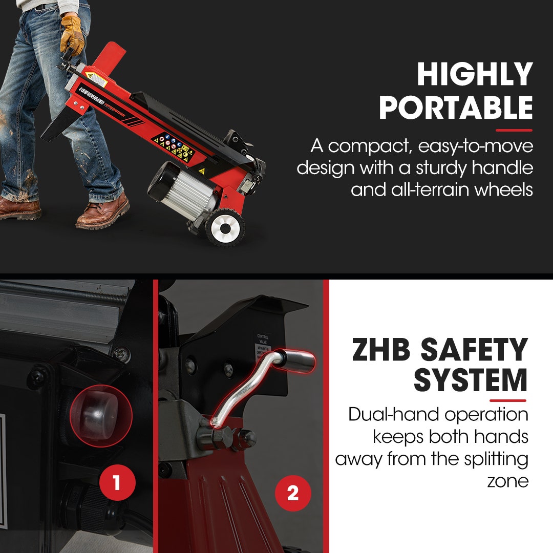 Baumr-AG 9 Ton Electric Log Splitter 9T Wood Cutter Hydraulic Fire Wood Block Axe Small Machine