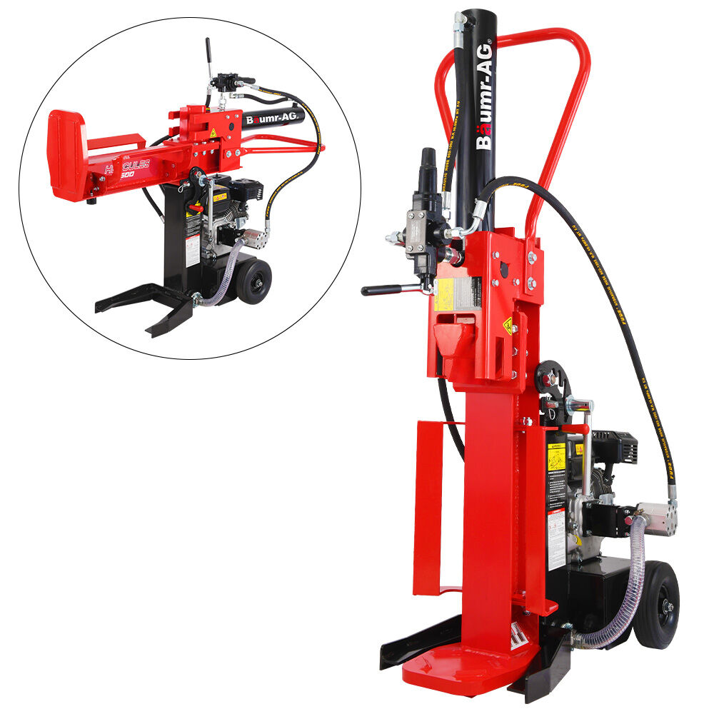 Outdoor Power Equipment: BAUMR-AG 20 Tonne Petrol Hydraulic Wood Log Splitter, Horizontal and Vertical Logsplitter - HPS500