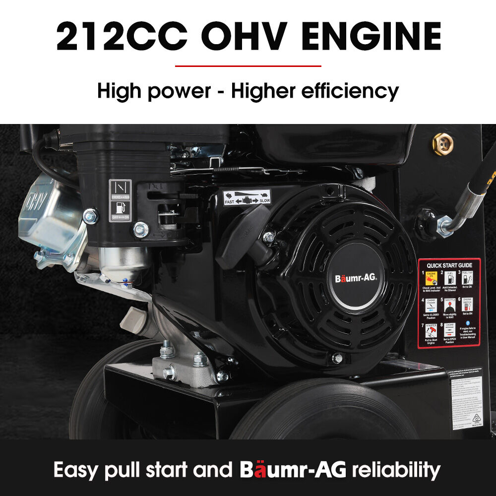 Outdoor Power Equipment: BAUMR-AG 20 Tonne Petrol Hydraulic Wood Log Splitter, Horizontal and Vertical Logsplitter - HPS500
