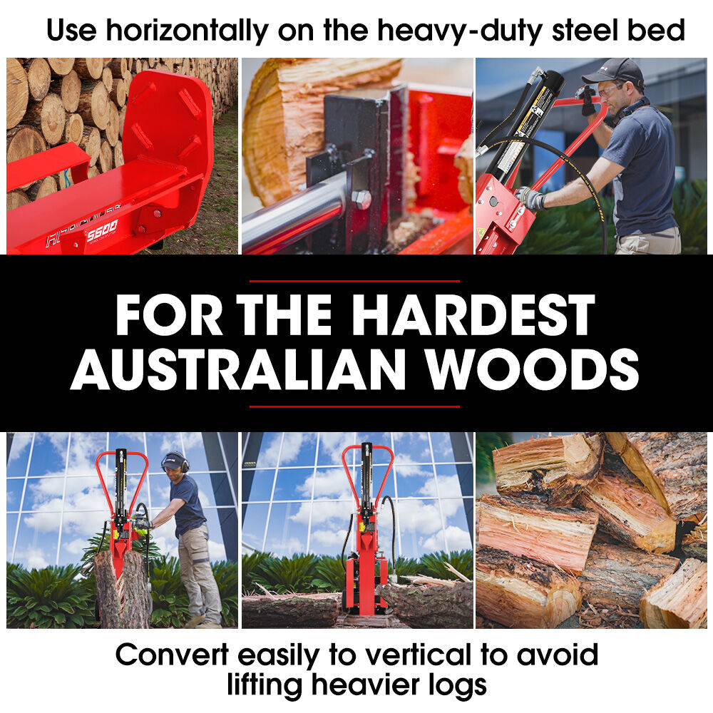 Outdoor Power Equipment: BAUMR-AG 20 Tonne Petrol Hydraulic Wood Log Splitter, Horizontal and Vertical Logsplitter - HPS500