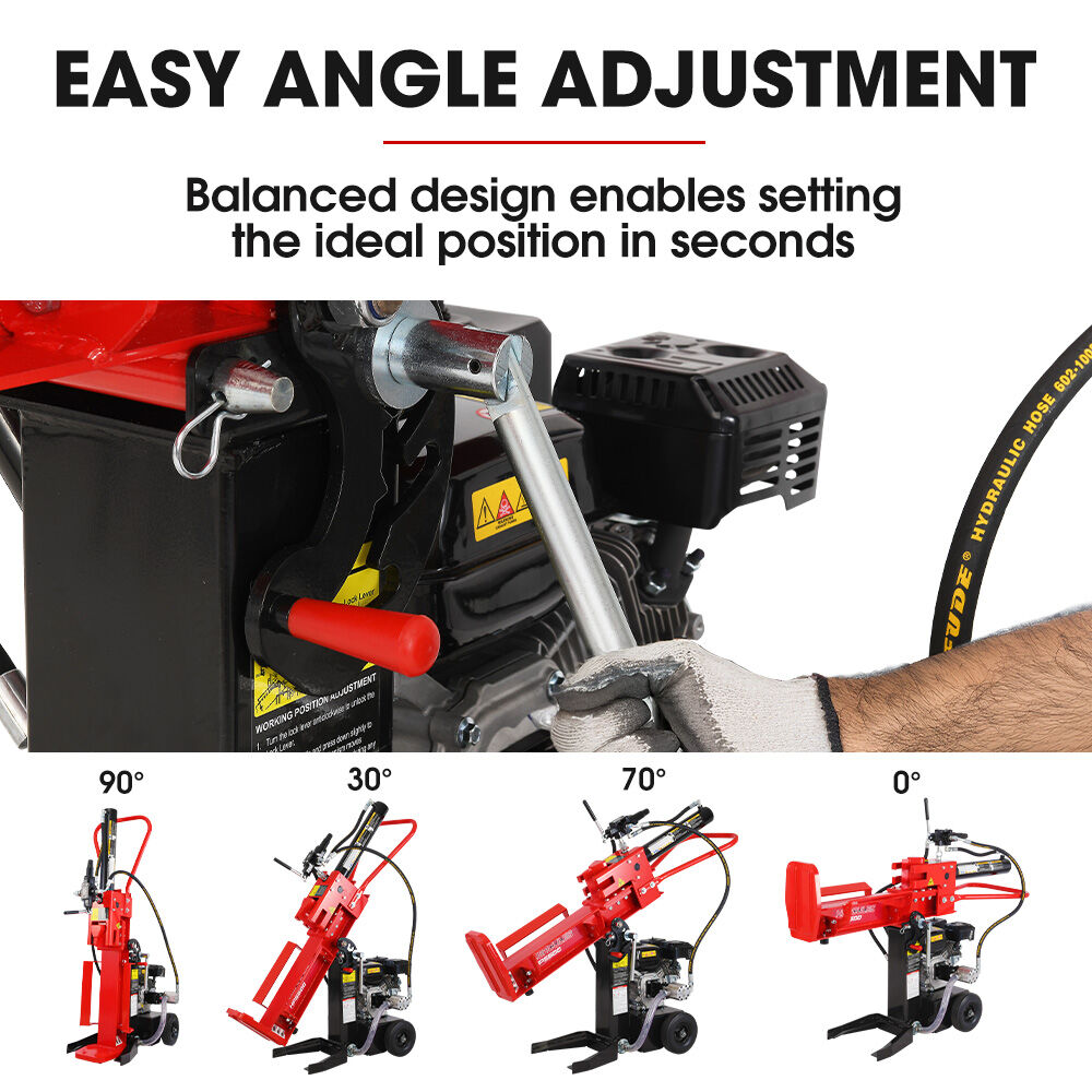 Outdoor Power Equipment: BAUMR-AG 20 Tonne Petrol Hydraulic Wood Log Splitter, Horizontal and Vertical Logsplitter - HPS500