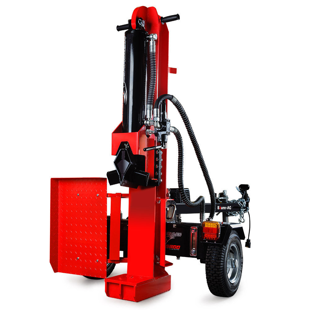 Outdoor Power Equipment: Baumr-AG 65 Tonne Petrol Hydraulic Wood Horizontal and Vertical Towed Log Splitter with Detachable 4-Way Wedge - HPS800