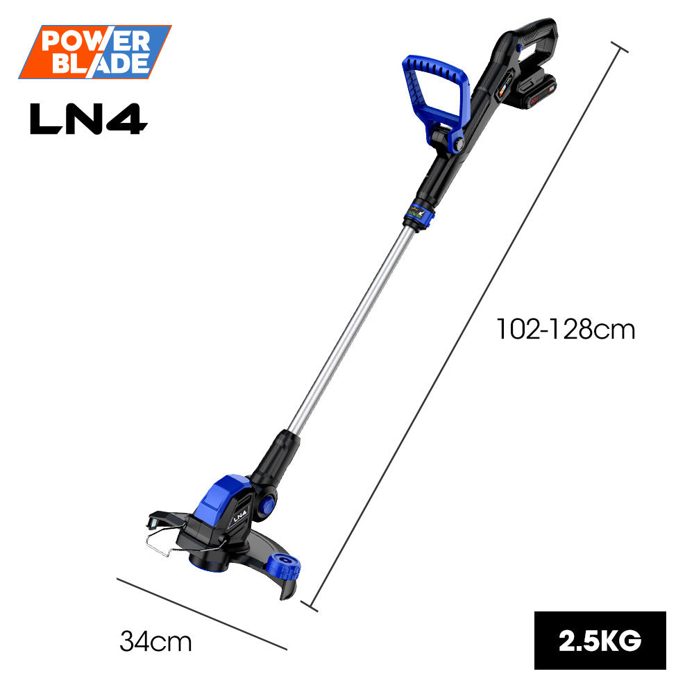 Outdoor Power Equipment: POWERBLADE LN4 20V Cordless Electric Line Trimmer & Garden Edger Kit, with Battery and Fast Charger