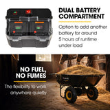 BAUMR-AG 40V Li-ion Powered 300KG / 300L Wheelbarrow, ATV Tow Bar, Deep V-tread Tyre, 2 Wheel Direct Drive