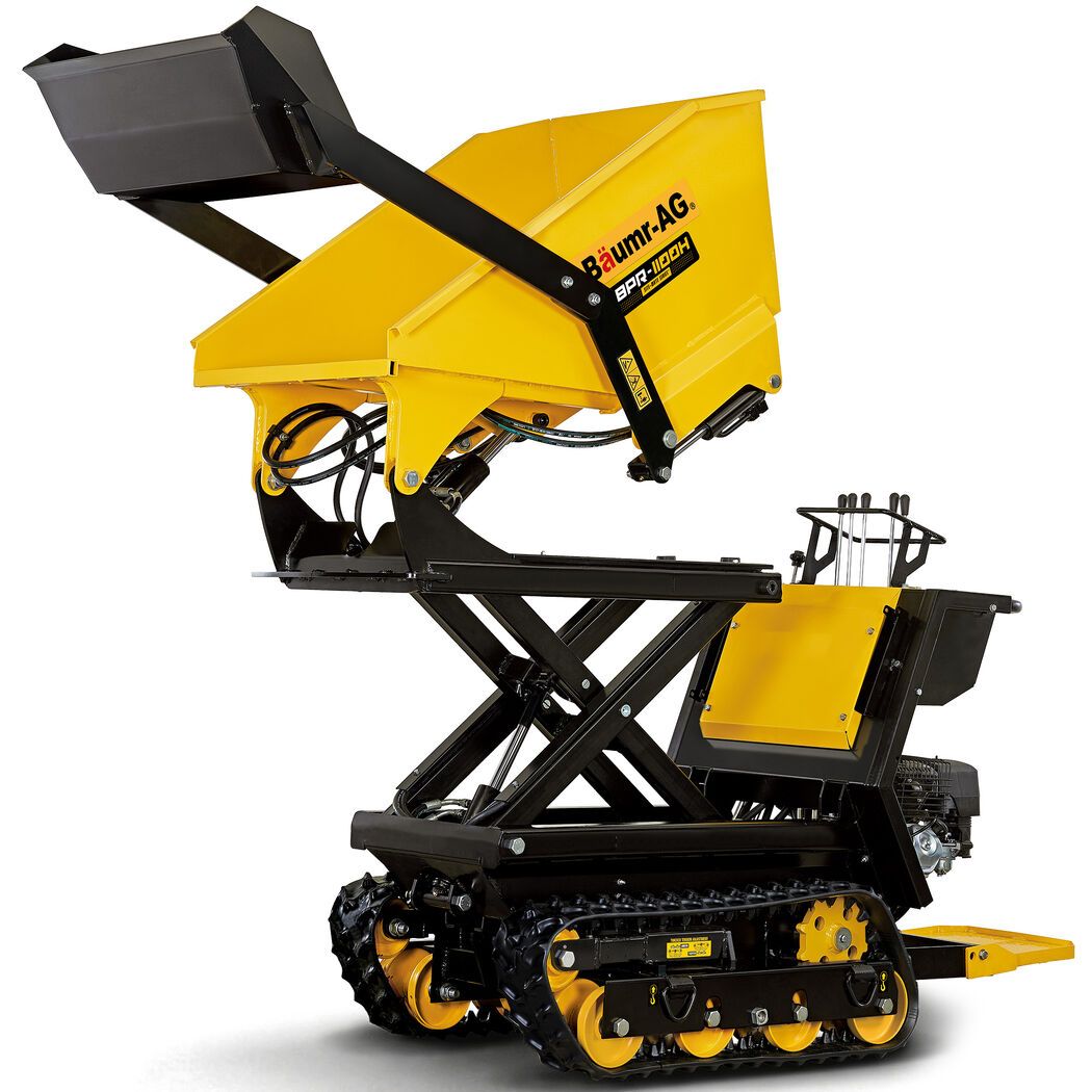 BAUMR-AG Tracked High Lifting/Tipping Power Barrow, 500kg Load Capacity, Hydrostatic, 9hp Engine