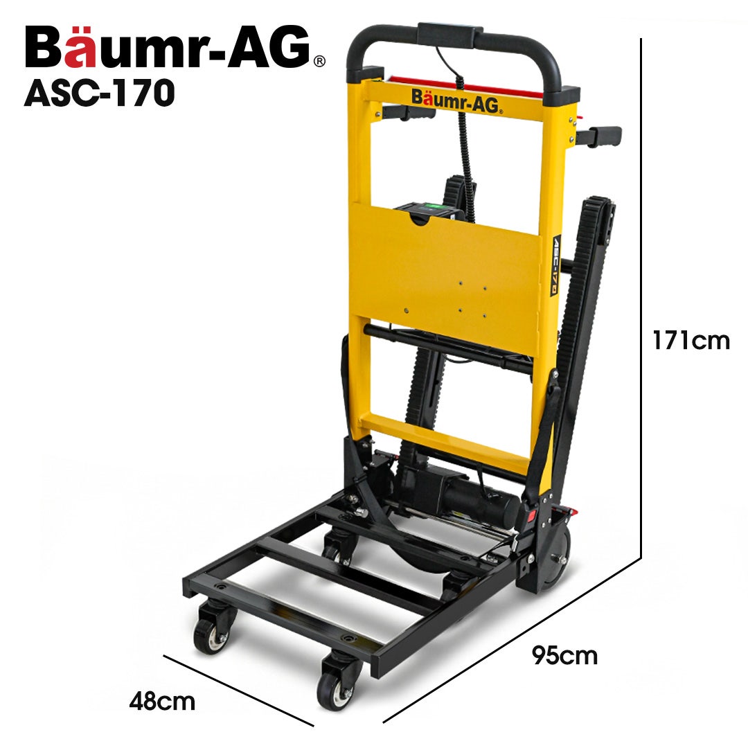 BAUMR-AG Electric Stair Climbing Hand Truck 159kg Load, Foldable Motorised Dolly Cart for Moving Furniture Appliances Equipment