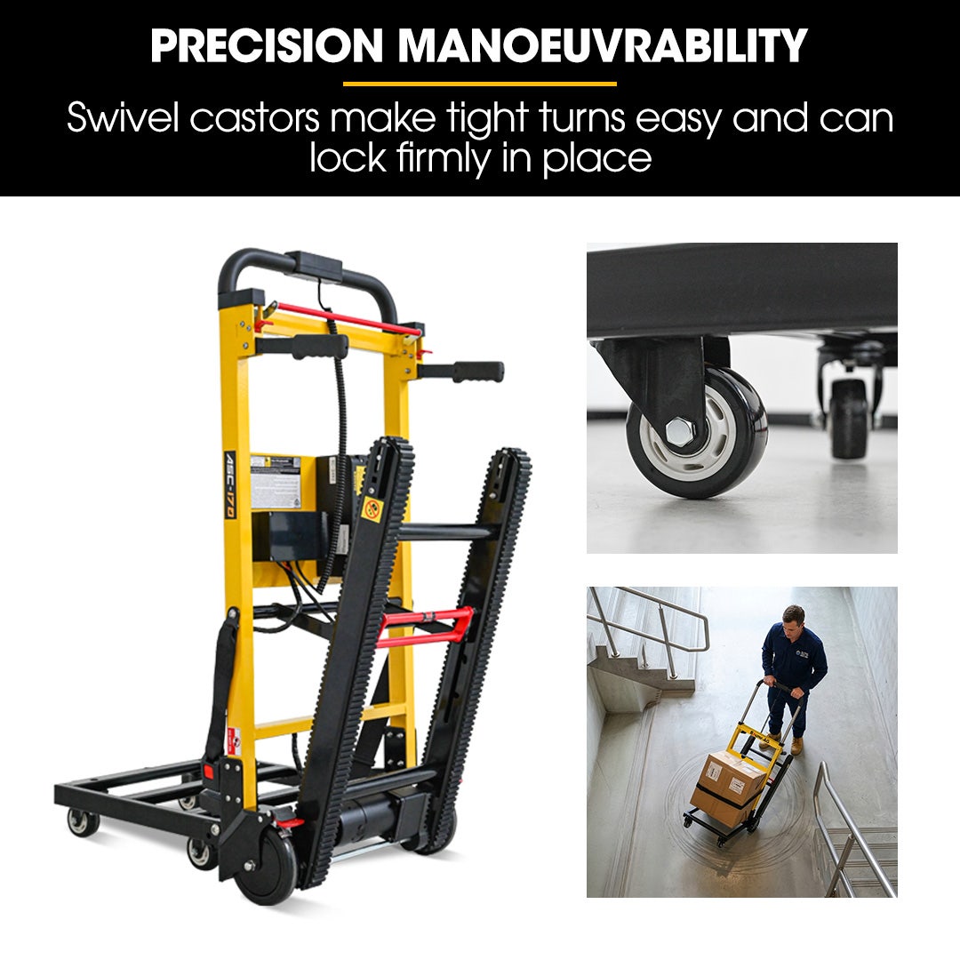 BAUMR-AG Electric Stair Climbing Hand Truck 159kg Load, Foldable Motorised Dolly Cart for Moving Furniture Appliances Equipment