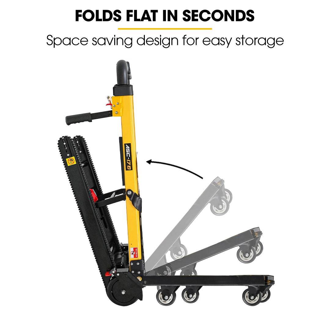 BAUMR-AG Electric Stair Climbing Hand Truck 159kg Load, Foldable Motorised Dolly Cart for Moving Furniture Appliances Equipment