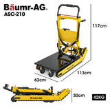 BAUMR-AG Heavy Duty 400W Electric Stair Climbing Hand Truck 210kg Load, Adjustable Tilt, Foldable Motorised Dolly Cart for Moving Furniture Appliances Equipment