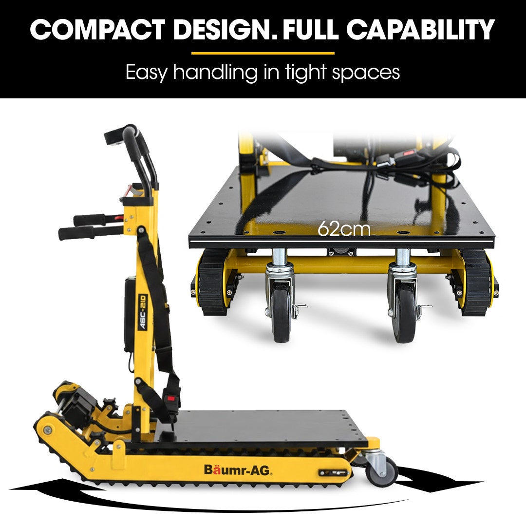 BAUMR-AG Heavy Duty 400W Electric Stair Climbing Hand Truck 210kg Load, Adjustable Tilt, Foldable Motorised Dolly Cart for Moving Furniture Appliances Equipment