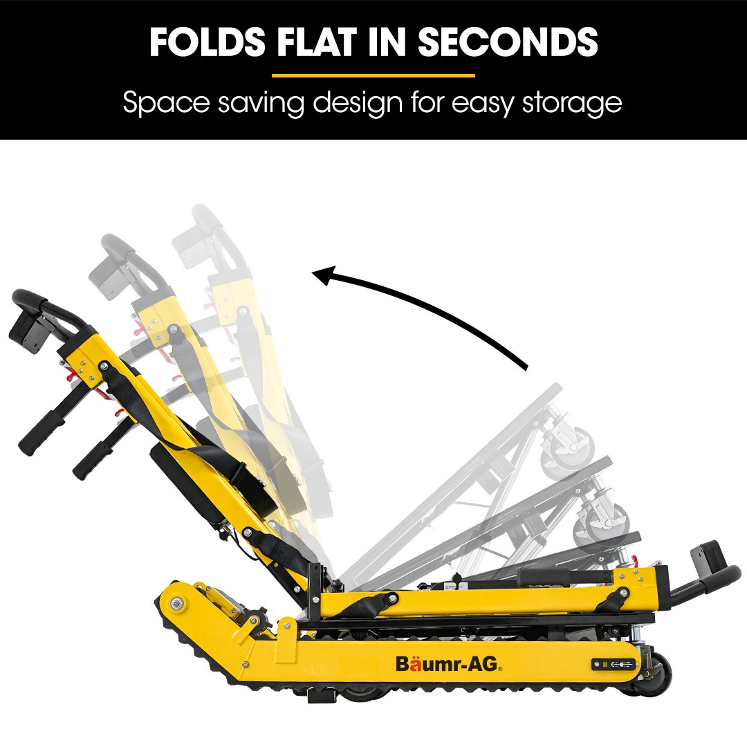 BAUMR-AG Heavy Duty 400W Electric Stair Climbing Hand Truck 210kg Load, Adjustable Tilt, Foldable Motorised Dolly Cart for Moving Furniture Appliances Equipment