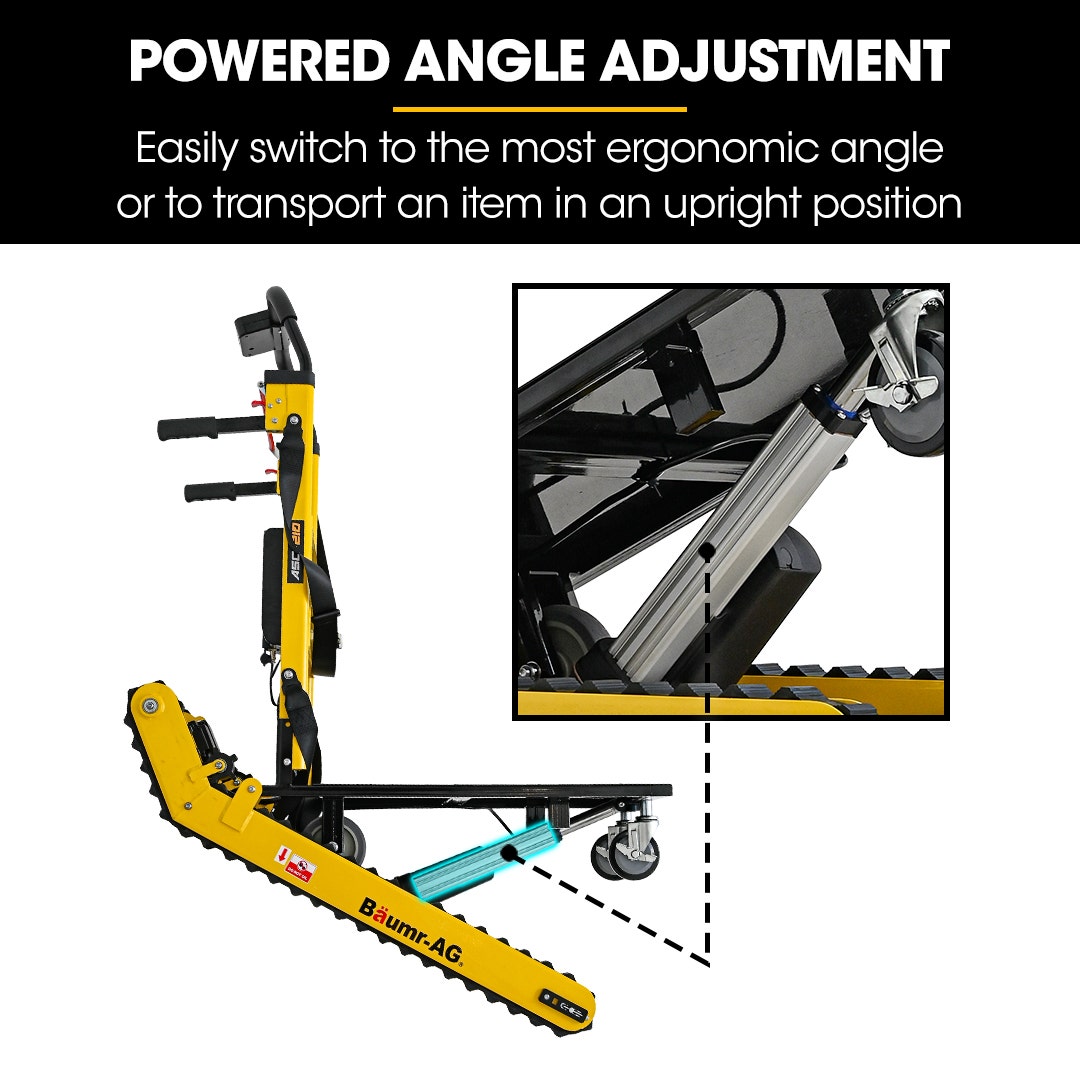 BAUMR-AG Heavy Duty 400W Electric Stair Climbing Hand Truck 210kg Load, Adjustable Tilt, Foldable Motorised Dolly Cart for Moving Furniture Appliances Equipment