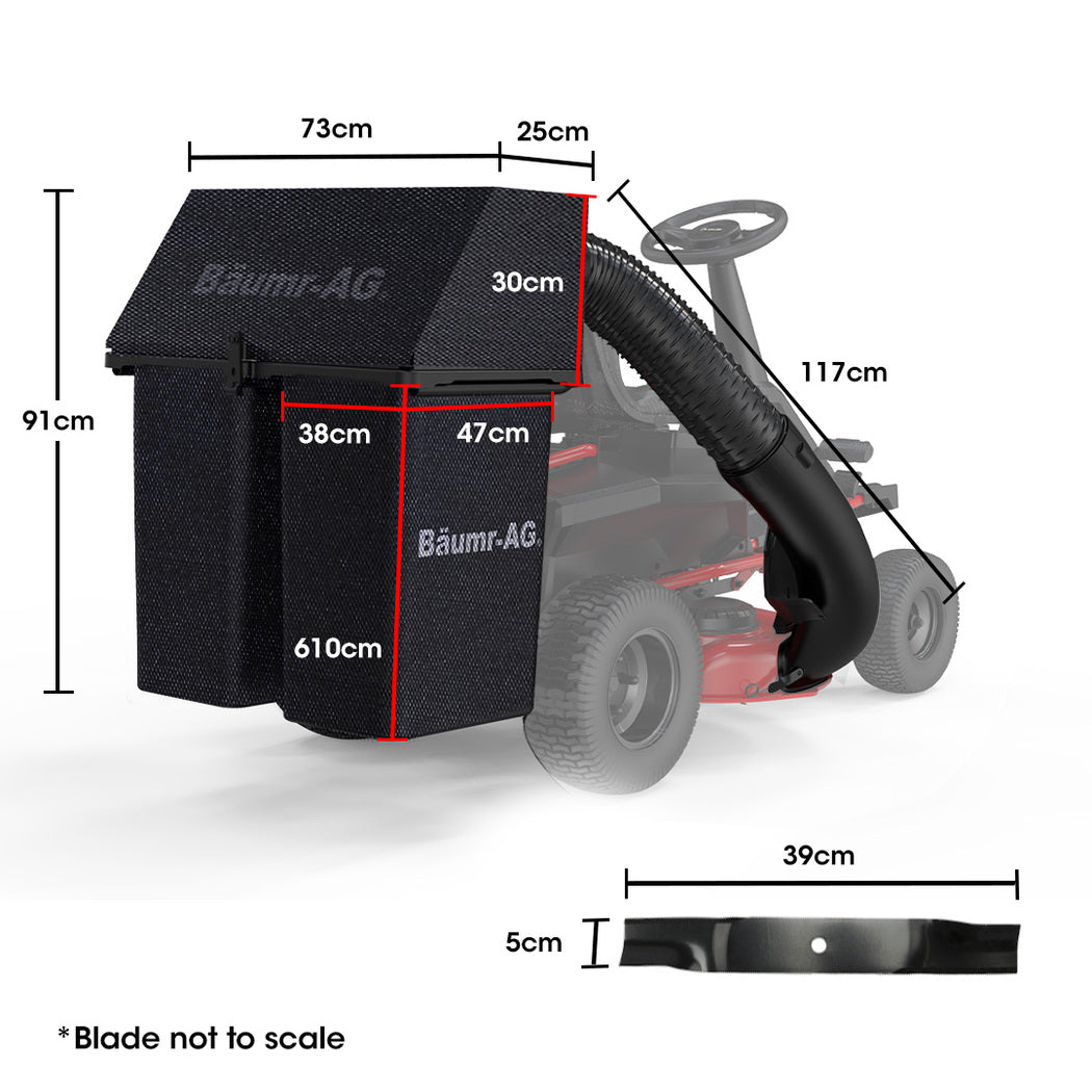 Outdoor Power Equipment: BAUMR-AG 150L Grass Catcher, for 30" 300RX Electric Ride on Lawn Mower