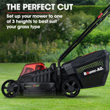 Outdoor Power Equipment: BAUMR-AG 450CX 40V SYNC Cordless Lawn Mower Kit, Fast Charger, 2 x 4Ah Battery, 320mm Grass Cutting Path