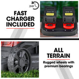 Outdoor Power Equipment: BAUMR-AG 450CX 40V SYNC Cordless Lawn Mower Kit, Fast Charger, 2 x 4Ah Battery, 320mm Grass Cutting Path