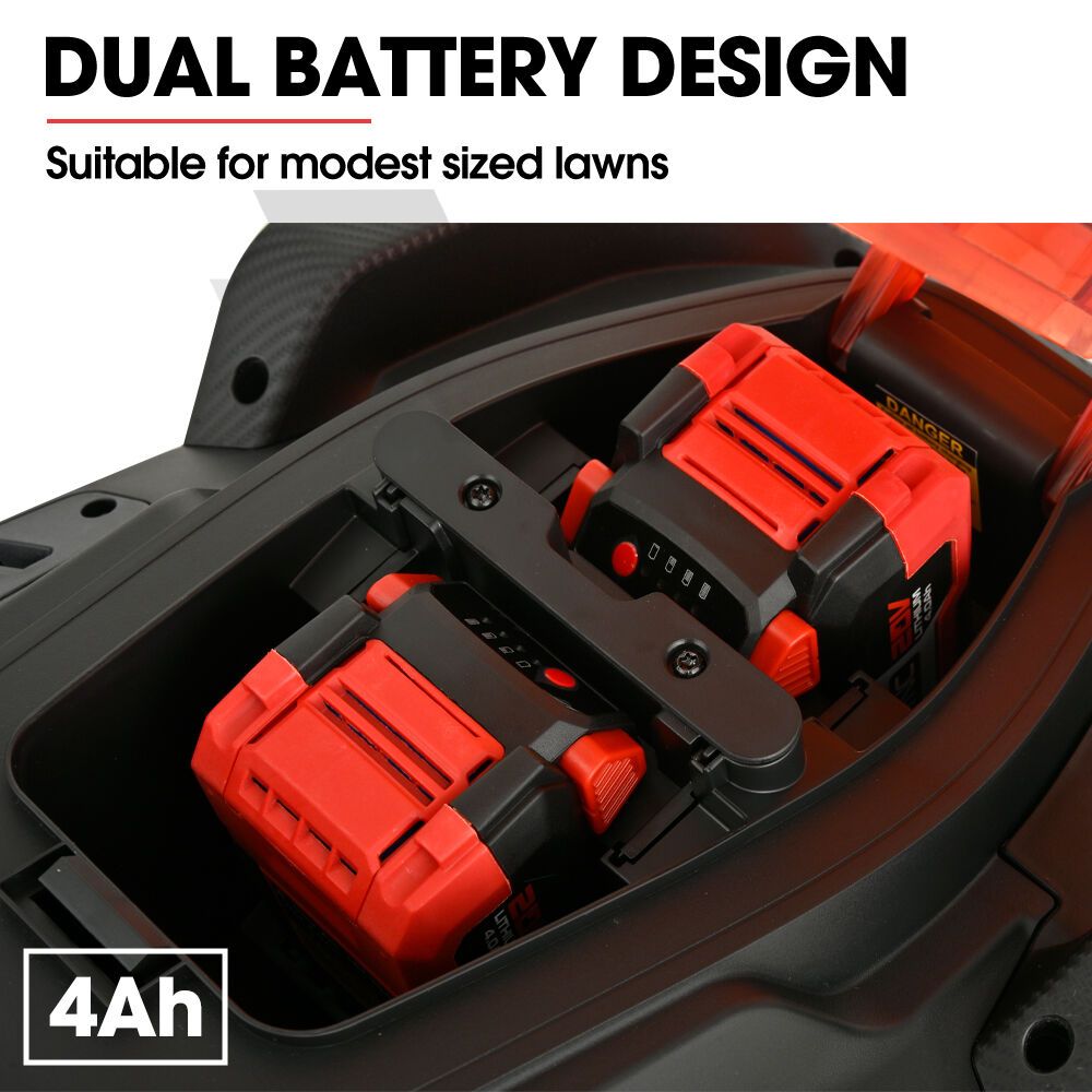 BAUMR-AG 540CX 40V SYNC 18" Cordless Lawn Mower Kit, VertiStore, Fast Charger, 2 x 4Ah Batteries, 6 Heights, Brushless, 430mm Cut Width