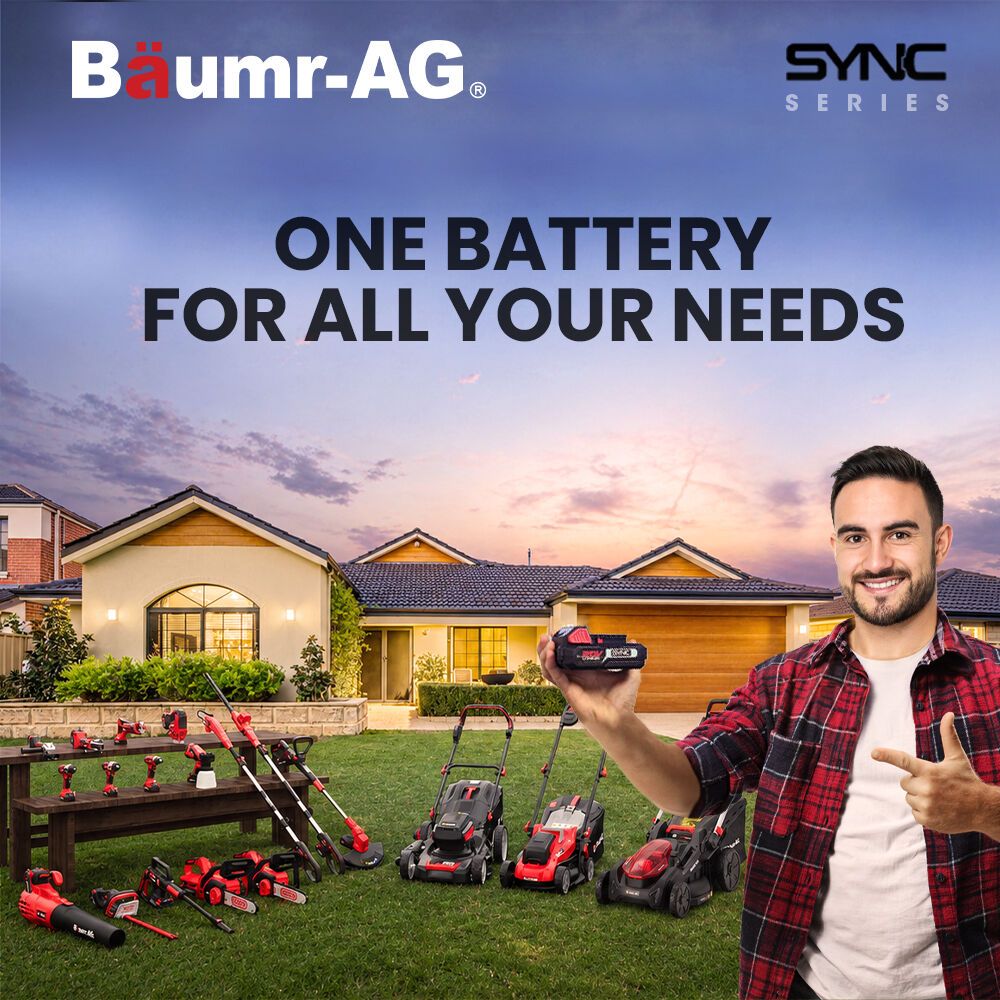 BAUMR-AG 620CXS 40V SYNC 21" Self-Propelled Cordless Lawn Mower Kit, VertiStore, Fast Charger, 2 x 4Ah Batteries, 8 Heights, Brushless, 510mm Cut Width