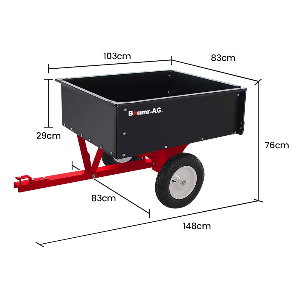 Spreaders & Wheelbarrows: BAUMR-AG 270kg Capacity Metal Dump Cart, for Ride on Mower