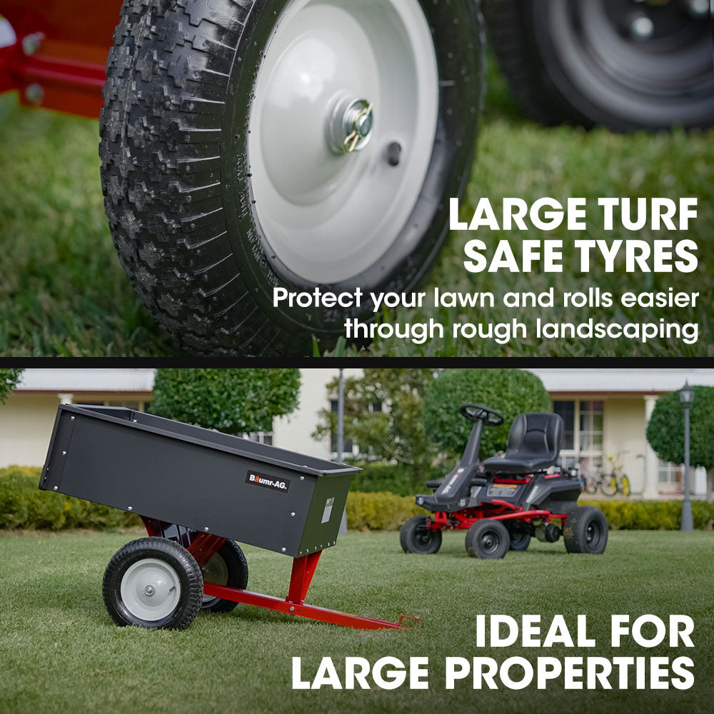 Spreaders & Wheelbarrows: BAUMR-AG 270kg Capacity Metal Dump Cart, for Ride on Mower