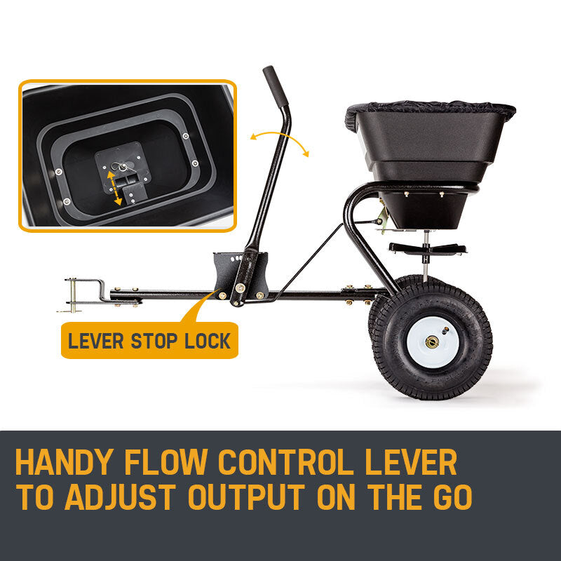 Spreaders & Wheelbarrows: PLANTCRAFT Tow Behind Broadcast Spreader 30kg 26L Seed Fertiliser Tow Rotary