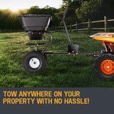 Spreaders & Wheelbarrows: PLANTCRAFT Tow Behind Broadcast Spreader 30kg 26L Seed Fertiliser Tow Rotary