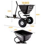 Spreaders & Wheelbarrows: PLANTCRAFT Tow Behind Broadcast Spreader 30kg 26L Seed Fertiliser Tow Rotary