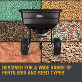 Spreaders & Wheelbarrows: PLANTCRAFT Tow Behind Broadcast Spreader 90kg 105L Seed Fertiliser Tow Rotary