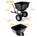 Spreaders & Wheelbarrows: PLANTCRAFT Tow Behind Broadcast Spreader 90kg 105L Seed Fertiliser Tow Rotary