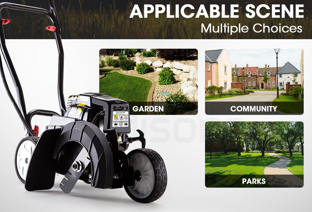 Outdoor Power Equipment: Baumr-AG 31CC Lawn Edger Petrol 4 Stroke Garden Grass Weed Trimmer Blade Cutting