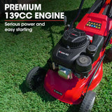 Outdoor Power Equipment: Baumr-AG Lawn Mower 139CC 17 Petrol Push Lawnmower 4-Stroke Engine Catch