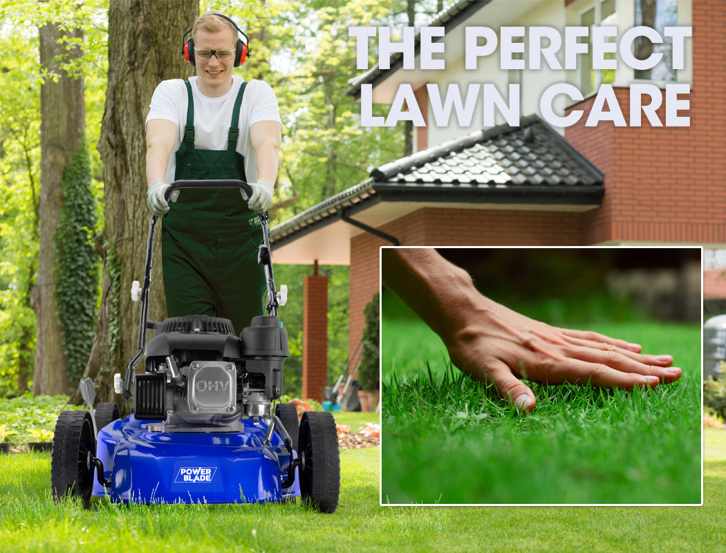 Outdoor Power Equipment: POWERBLADE Lawn Mower 139CC 17 - Petrol Powered Push Lawnmower 4 Stroke Engine