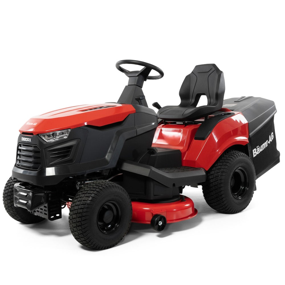 Outdoor Power Equipment: BAUMR-AG 38" Ride On Mower Tractor, Electric Start, 14hp 452cc, Hydrostatic, 100kg Towing, 7 Cut Heights