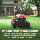 Outdoor Power Equipment: BAUMR-AG 38" Ride On Mower Tractor, Electric Start, 14hp 452cc, Hydrostatic, 100kg Towing, 7 Cut Heights