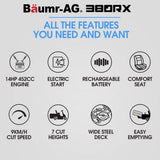 Outdoor Power Equipment: BAUMR-AG 38" Ride On Mower Tractor, Electric Start, 14hp 452cc, Hydrostatic, 100kg Towing, 7 Cut Heights
